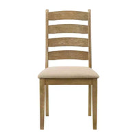 Simple Relax Lot de 2 chaises de salle à manger rembourrées à dossier échelle en chêne marron et beige
