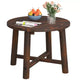 Costway Table d'appoint d'extérieur 1/2 pièces avec structure en bois massif Petite table basse ronde pour jardin