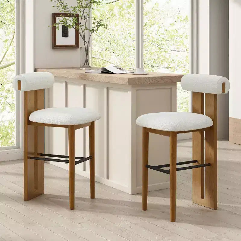 Christopher Knight Home Marvin Tabourets de bar polyvalents rembourrés en bois d'hévéa (lot de 2)