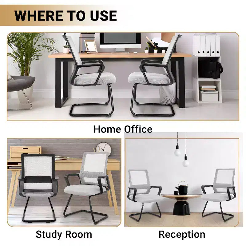 Home Imports Emporium chaise visiteur en maille, assise de réception ergonomique pour bureau ou hall, lot de 2/4/6/8
