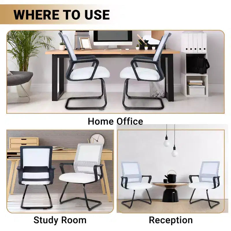 Home Imports Emporium chaise visiteur en maille, assise de réception ergonomique pour bureau ou hall, lot de 2/4/6/8