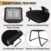 Home Imports Emporium chaise visiteur en maille, assise de réception ergonomique pour bureau ou hall, lot de 2/4/6/8