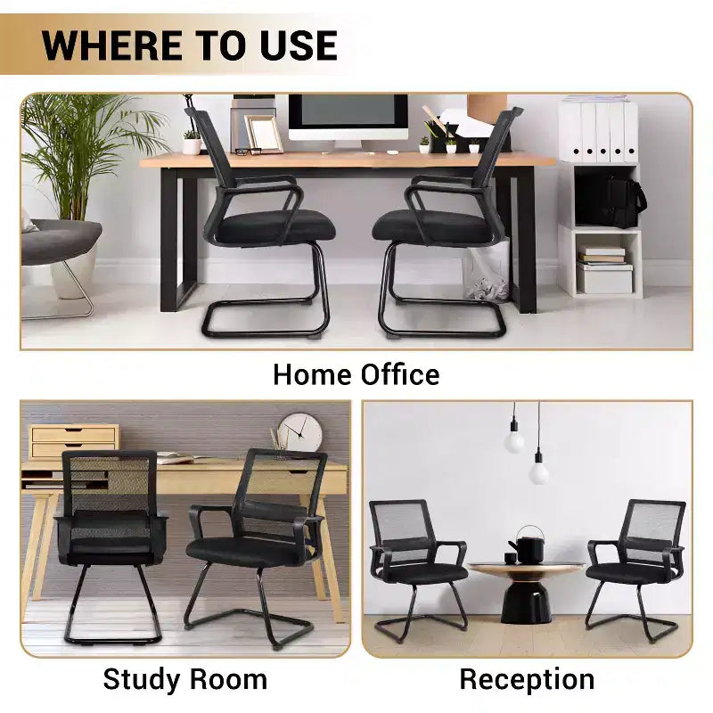 Home Imports Emporium chaise visiteur en maille, assise de réception ergonomique pour bureau ou hall, lot de 2/4/6/8