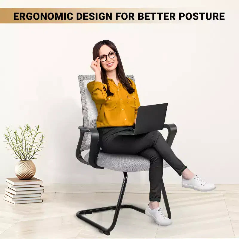 Home Imports Emporium chaise visiteur en maille, assise de réception ergonomique pour bureau ou hall, lot de 2/4/6/8