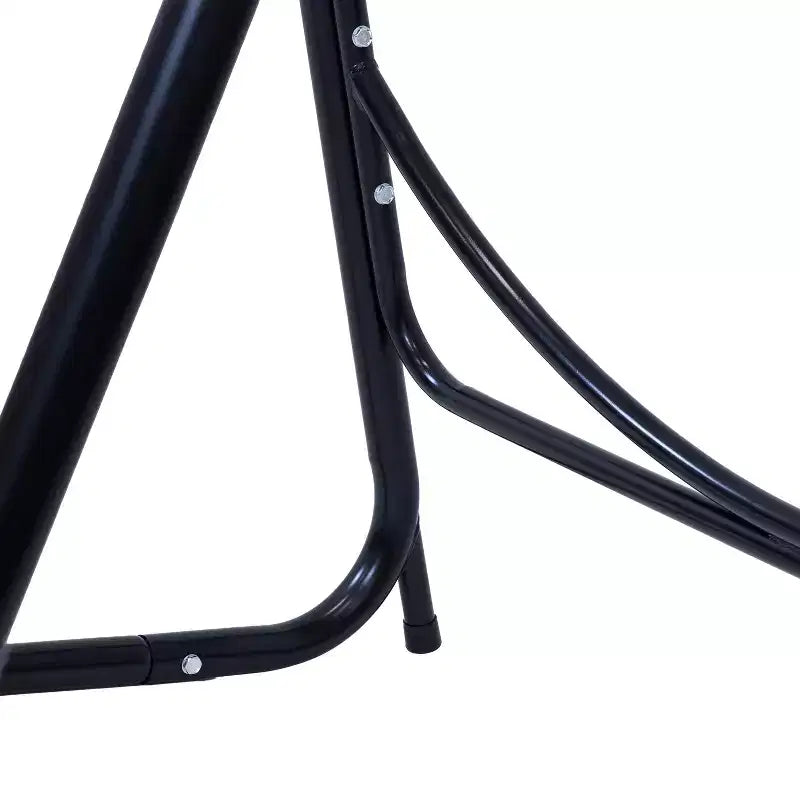 Chaise-hamac Sunnydaze pour l'intérieur ou l'extérieur avec support en acier en A – Pieds anti-basculement pour la stabilité – Noir
