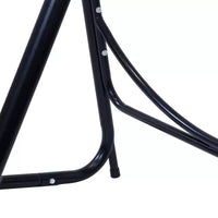 Chaise-hamac Sunnydaze pour l'intérieur ou l'extérieur avec support en acier en A – Pieds anti-basculement pour la stabilité – Noir