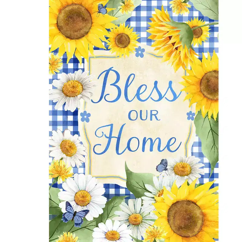 Briarwood Lane Drapeau de jardin de printemps 12x18 pour extérieur, Bless This Home floral