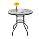 BestMassage Table d'extérieur Table de patio Plateau en verre trempé avec trou pour parasol