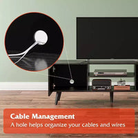 DEXYLLO meuble TV pour téléviseurs 55 60 pouces, centre de divertissement bohème avec armoires de rangement, console TV pour décoration de salon