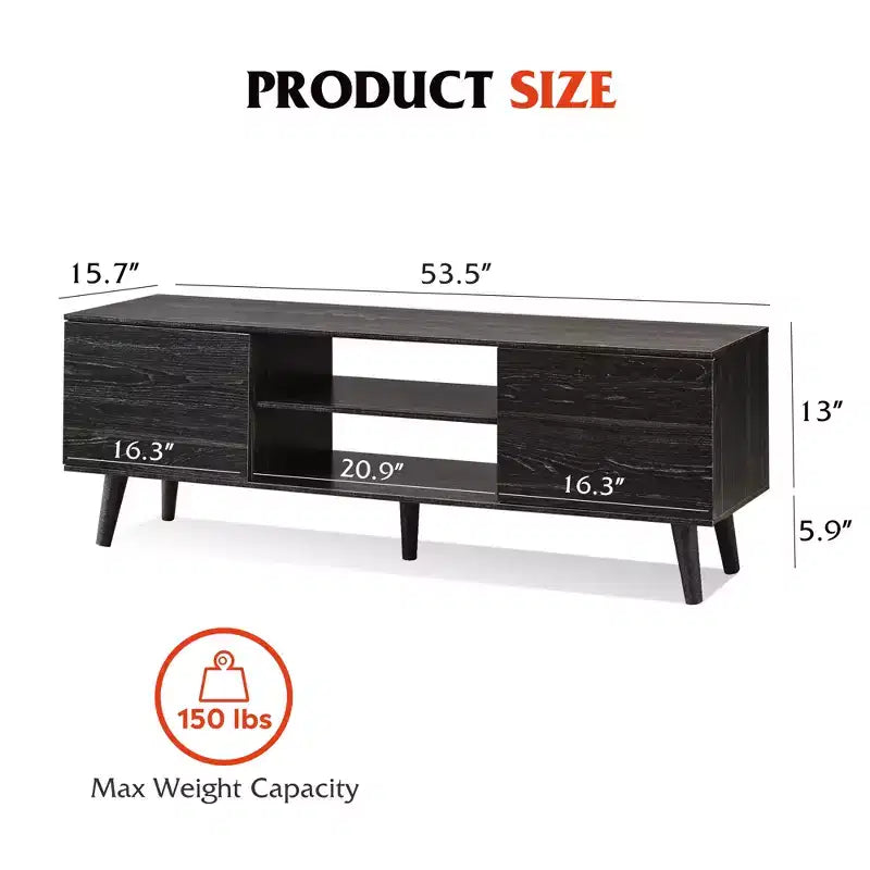 DEXYLLO meuble TV pour téléviseurs 55 60 pouces, centre de divertissement bohème avec armoires de rangement, console TV pour décoration de salon