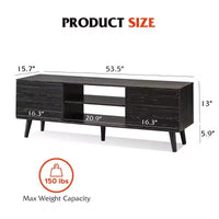 DEXYLLO meuble TV pour téléviseurs 55 60 pouces, centre de divertissement bohème avec armoires de rangement, console TV pour décoration de salon