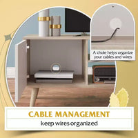 DEXYLLO meuble TV pour téléviseurs 55 60 pouces, centre de divertissement bohème avec armoires de rangement, console TV pour décoration de salon