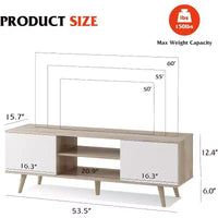 DEXYLLO meuble TV pour téléviseurs 55 60 pouces, centre de divertissement bohème avec armoires de rangement, console TV pour décoration de salon