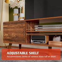 DEXYLLO meuble TV pour téléviseurs 55 60 pouces, centre de divertissement bohème avec armoires de rangement, console TV pour décoration de salon