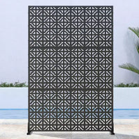 PexFix Panneau rectangulaire d'intimité extérieur 72 po x 47 po en acier galvanisé noir