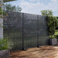 PexFix Panneau rectangulaire d'intimité extérieur 72 po x 47 po en acier galvanisé noir