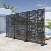 PexFix Panneau rectangulaire d'intimité extérieur 72 po x 47 po en acier galvanisé noir