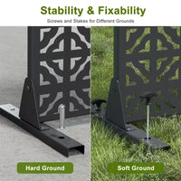 PexFix Panneau rectangulaire d'intimité extérieur 72 po x 47 po en acier galvanisé noir