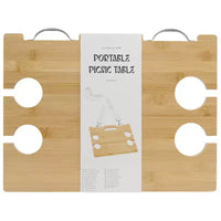 Sunnylife : Table de pique-nique portable - Le Weekend Natural - Support à snacks en bambou