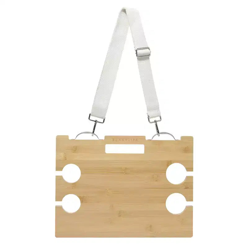 Sunnylife : Table de pique-nique portable - Le Weekend Natural - Support à snacks en bambou