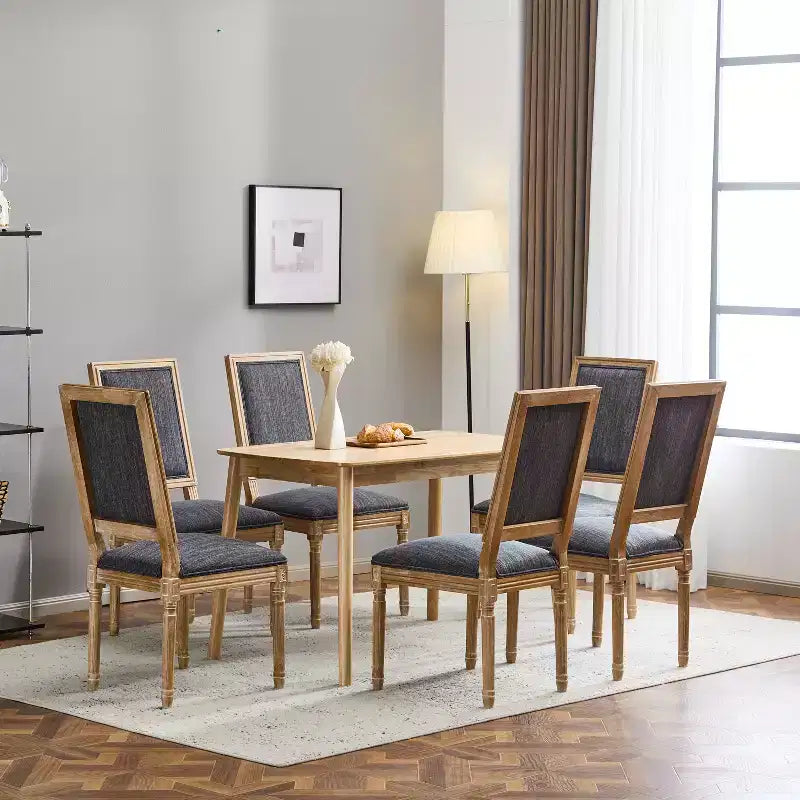 Christopher Knight Home Carina chaise de salle à manger rembourrée en bois d'hévéa style campagne française (lot de 6)