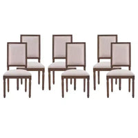 Christopher Knight Home Carina chaise de salle à manger rembourrée en bois d'hévéa style campagne française (lot de 6)