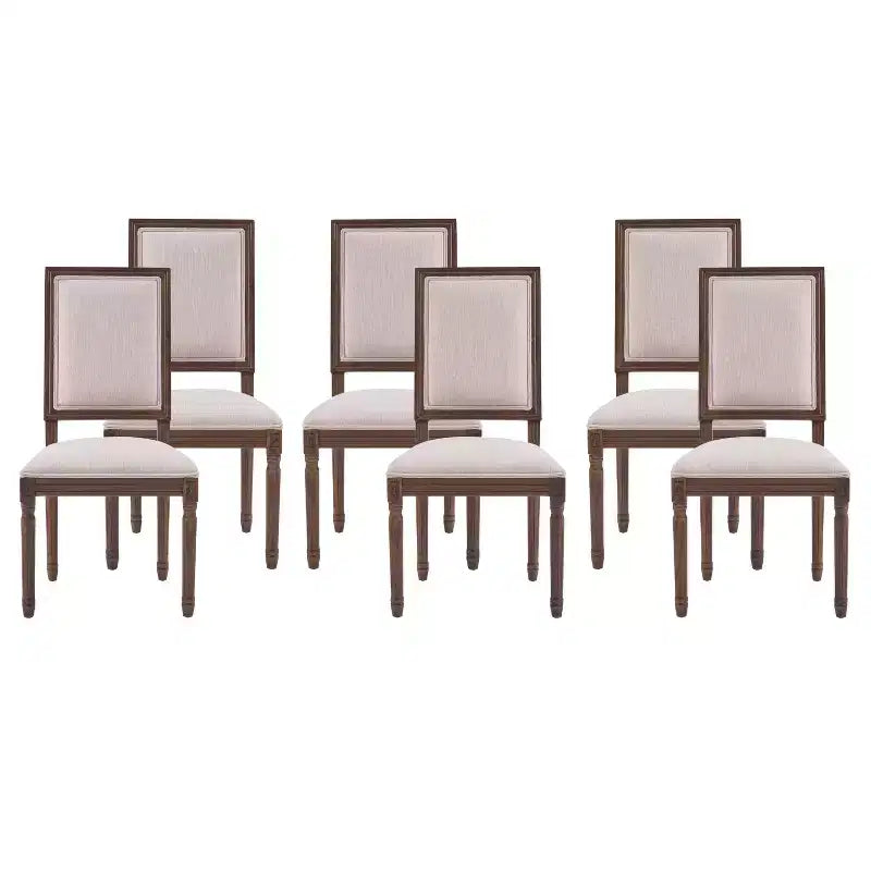 Christopher Knight Home Carina chaise de salle à manger rembourrée en bois d'hévéa style campagne française (lot de 6)