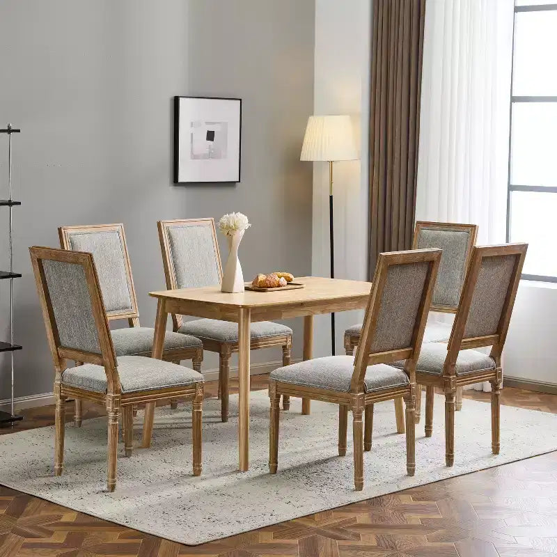 Christopher Knight Home Carina chaise de salle à manger rembourrée en bois d'hévéa style campagne française (lot de 6)