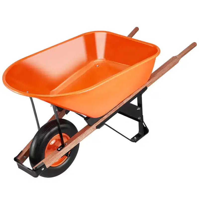 VEVOR Brouette, charge 6 pi³ et capacité 330 lbs, brouette de jardin à benne basculante à une roue avec poignée métallique et roues à bande large 16