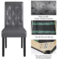 Yaheetech Lot de 4 chaises de salle à manger capitonnées en similicuir pour la maison, les restaurants, les cafés