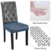 Yaheetech Lot de 4 chaises de salle à manger capitonnées en similicuir pour la maison, les restaurants, les cafés