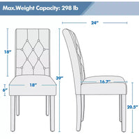 Yaheetech Lot de 4 chaises de salle à manger capitonnées en similicuir pour la maison, les restaurants, les cafés