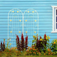 Lot de 4 treillis de jardin en metal 86,7 x 19,7, treillis antirouille pour plantes grimpantes, support de fleurs d'extérieur, vert