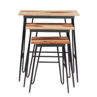 GDFStudio Bruno ensembles de tables d'appoint gigognes 3 pièces rectangulaires à plateau bicolore