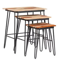 GDFStudio Bruno ensembles de tables d'appoint gigognes 3 pièces rectangulaires à plateau bicolore