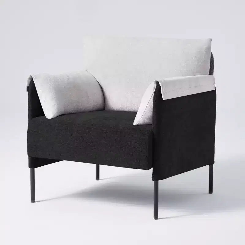 Fauteuil d'appoint surdimensionné en chenille, fauteuil sofa à grande assise, fauteuil moderne de lecture pour chambre salon (lot de 2