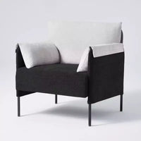Fauteuil d'appoint surdimensionné en chenille, fauteuil sofa à grande assise, fauteuil moderne de lecture pour chambre salon (lot de 2