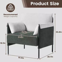 Fauteuil d'appoint surdimensionné en chenille, fauteuil sofa à grande assise, fauteuil moderne de lecture pour chambre salon (lot de 2