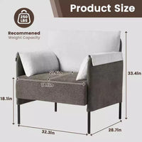 Fauteuil d'appoint surdimensionné en chenille, fauteuil sofa à grande assise, fauteuil moderne de lecture pour chambre salon (lot de 2