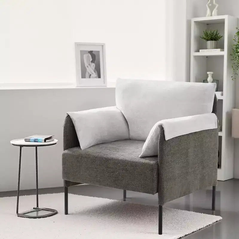 Fauteuil d'appoint surdimensionné en chenille, fauteuil sofa à grande assise, fauteuil moderne de lecture pour chambre salon (lot de 2