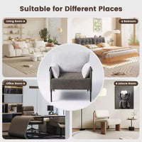 Fauteuil d'appoint surdimensionné en chenille, fauteuil sofa à grande assise, fauteuil moderne de lecture pour chambre salon (lot de 2
