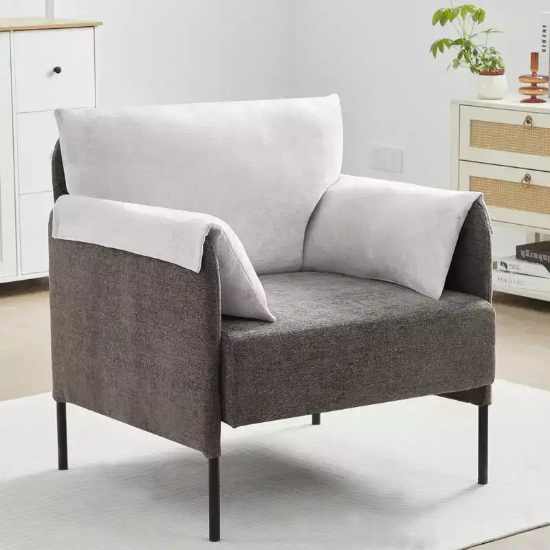 Fauteuil d'appoint surdimensionné en chenille, fauteuil sofa à grande assise, fauteuil moderne de lecture pour chambre salon (lot de 2