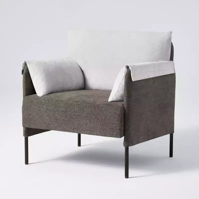 Fauteuil d'appoint surdimensionné en chenille, fauteuil sofa à grande assise, fauteuil moderne de lecture pour chambre salon (lot de 2