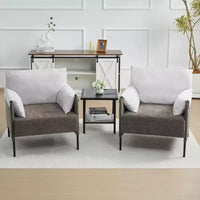 Fauteuil d'appoint surdimensionné en chenille, fauteuil sofa à grande assise, fauteuil moderne de lecture pour chambre salon (lot de 2