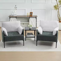 Fauteuil d'appoint surdimensionné en chenille, fauteuil sofa à grande assise, fauteuil moderne de lecture pour chambre salon (lot de 2