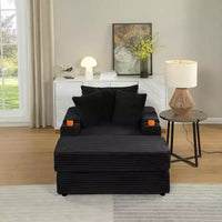 Canapé avec 2 coussins décoratifs et un pouf, Canapé confortable - Canapé profond pour salon