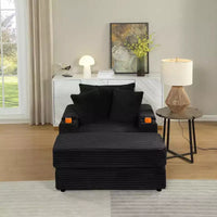Canapé avec 2 coussins décoratifs et un pouf, Canapé confortable - Canapé profond pour salon