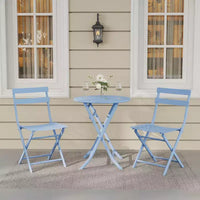 Ensemble bistro pliant 3 pièces vert, table et chaises à armature métallique pour petits espaces, utilisation intérieure/extérieure