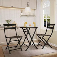 Ensemble bistro pliant 3 pièces vert, table et chaises à armature métallique pour petits espaces, utilisation intérieure/extérieure
