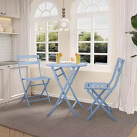 Ensemble bistro pliant 3 pièces vert, table et chaises à armature métallique pour petits espaces, utilisation intérieure/extérieure